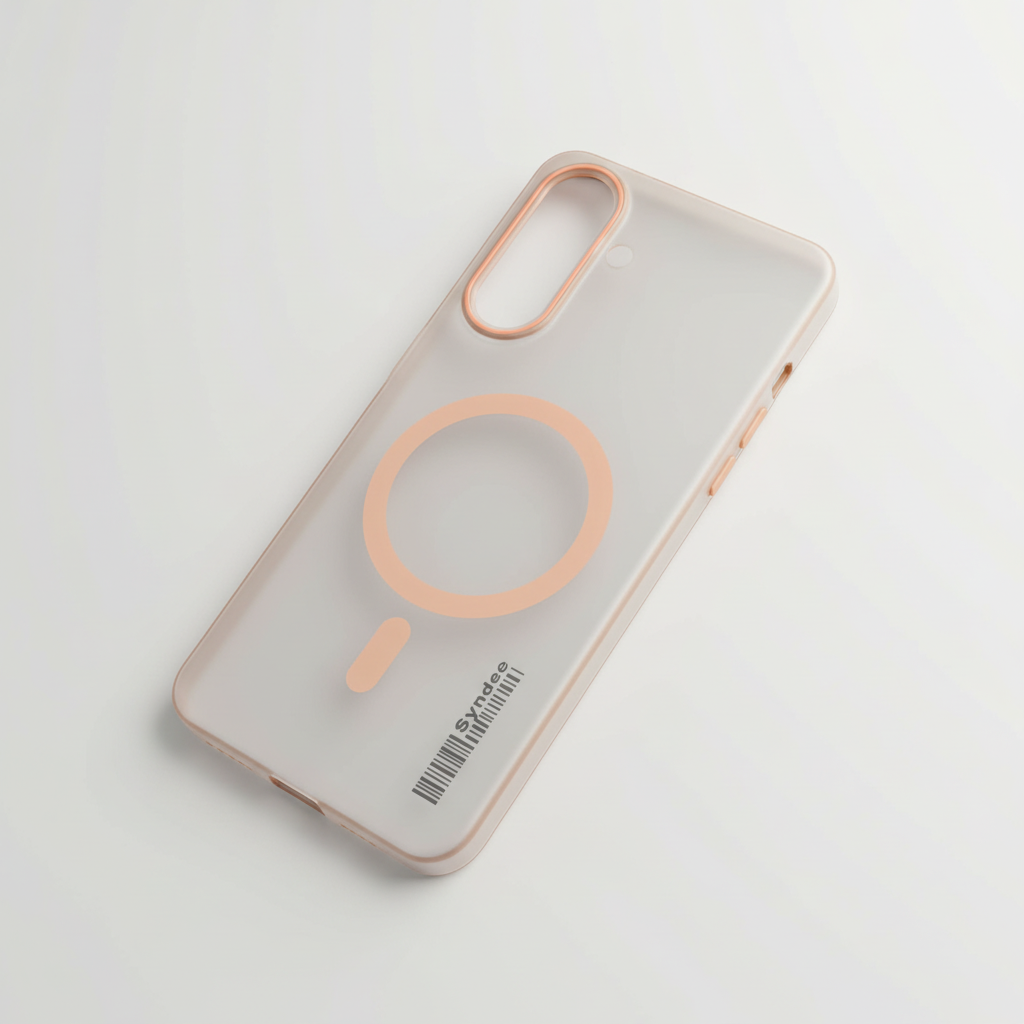 Samsung A57 Clear MagSafe-Style Phone Case - Black, Grey & Orange