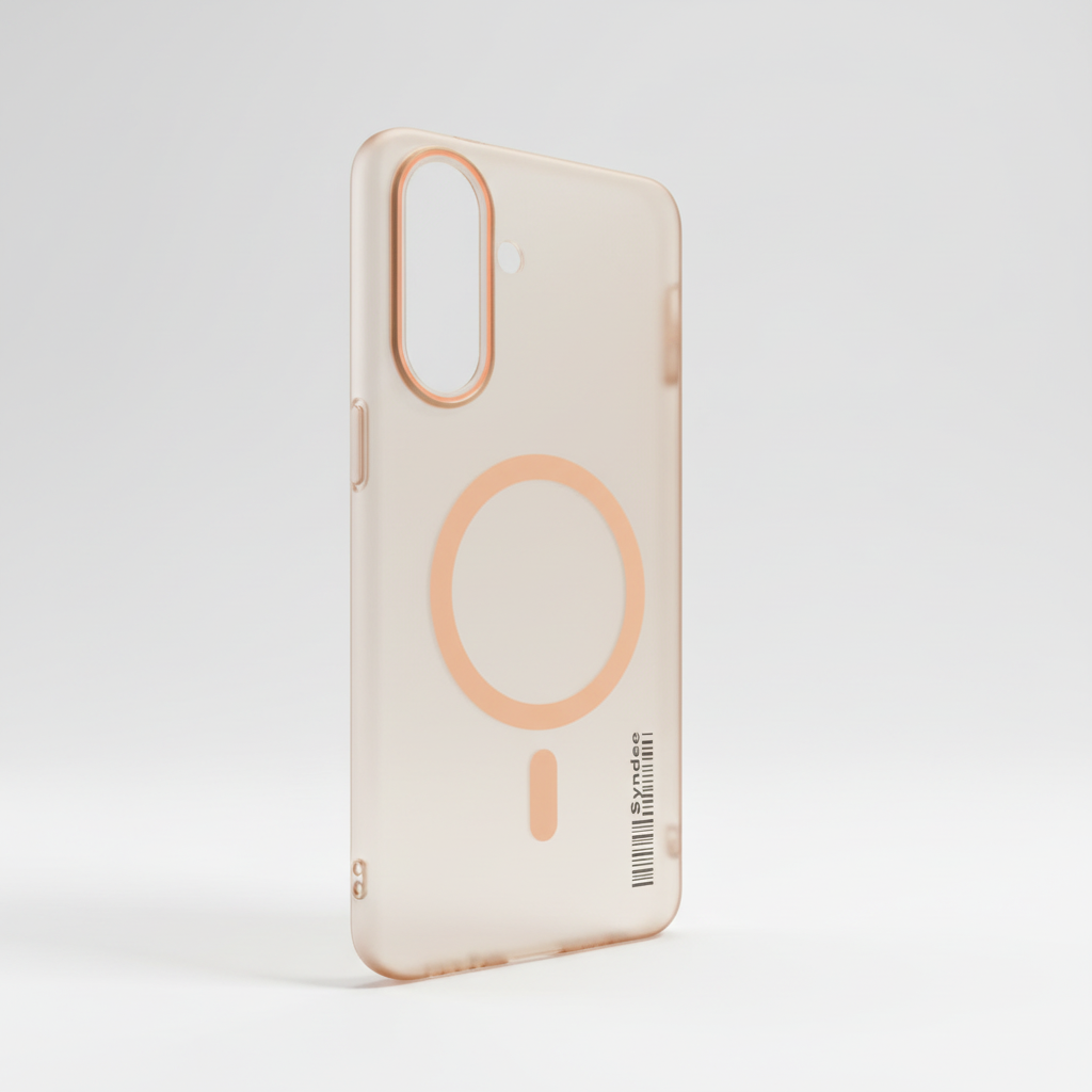 Samsung A57 Clear MagSafe-Style Phone Case - Black, Grey & Orange