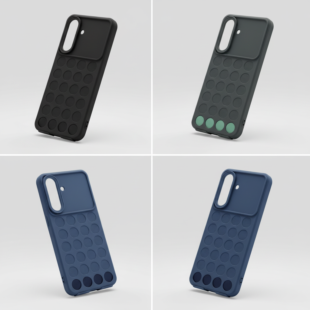 Samsung A57 Textured Grip Phone Case - Black, Blue & Grey
