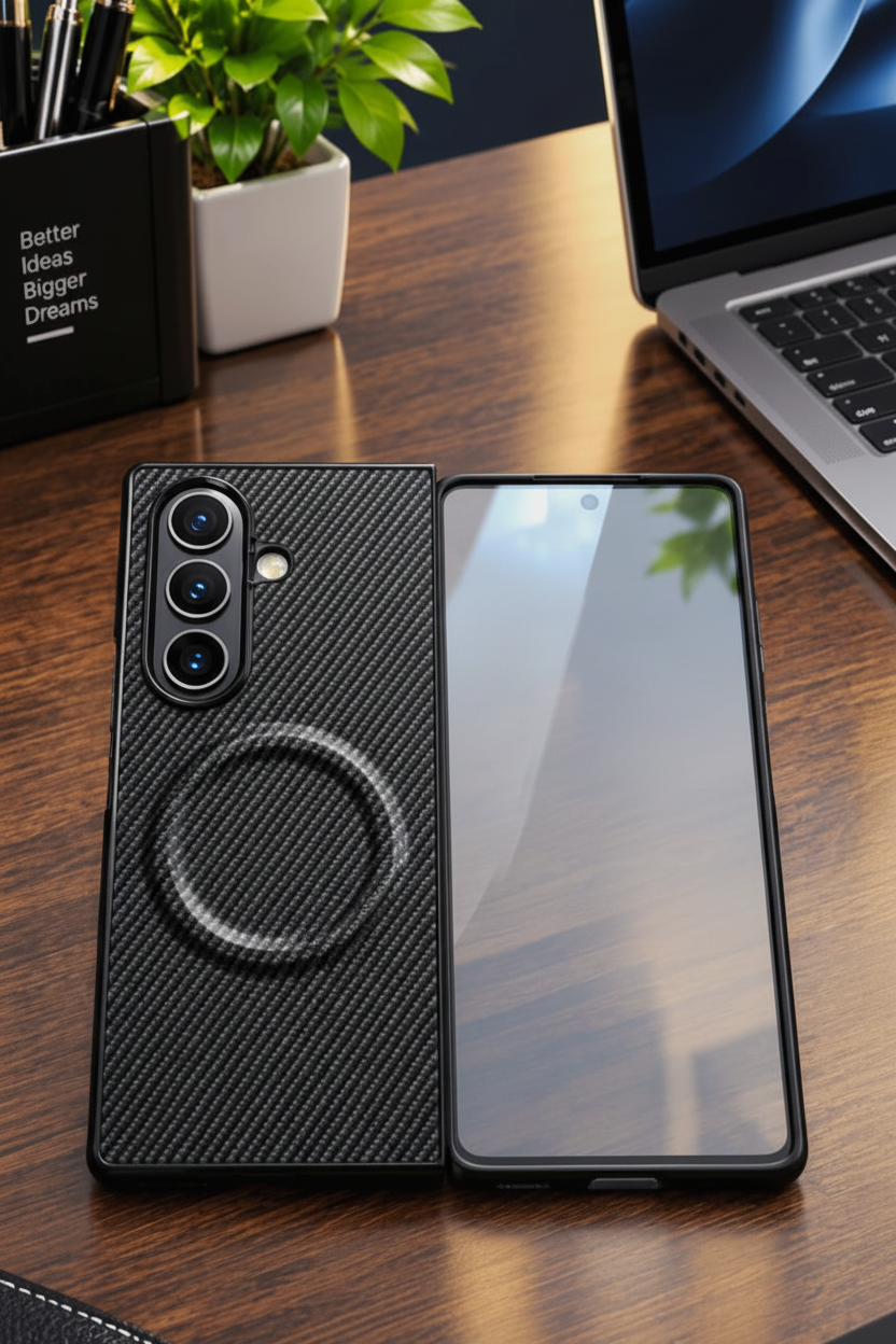 Samsung Z Fold 8 Ultra Super Frosted Shield Pro Polycarbonate Carbon Fiber Textured 360 Cover