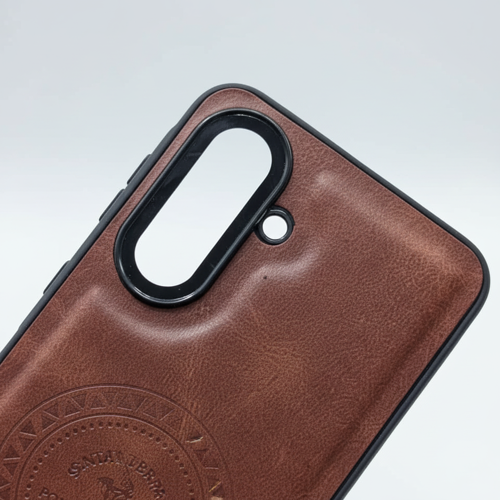 Samsung A37 Textured Embossed Phone Case - Rose Brown & Grey