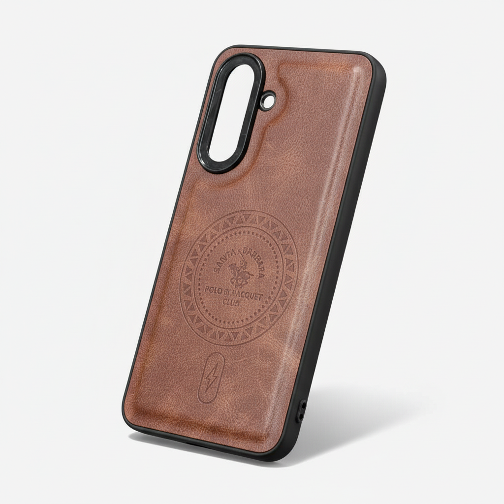 Samsung A37 Textured Embossed Phone Case - Rose Brown & Grey