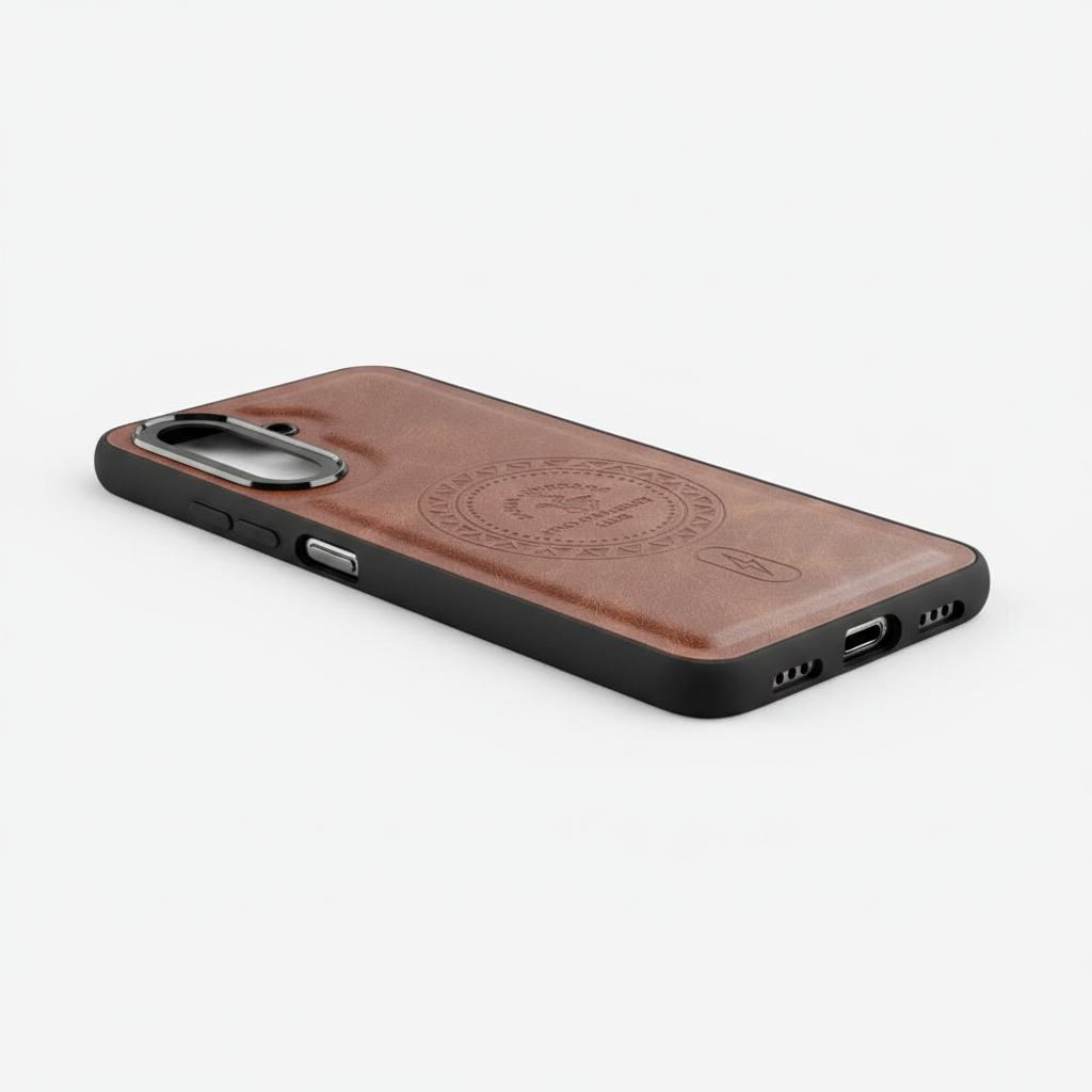 Samsung A37 Textured Embossed Phone Case - Rose Brown & Grey