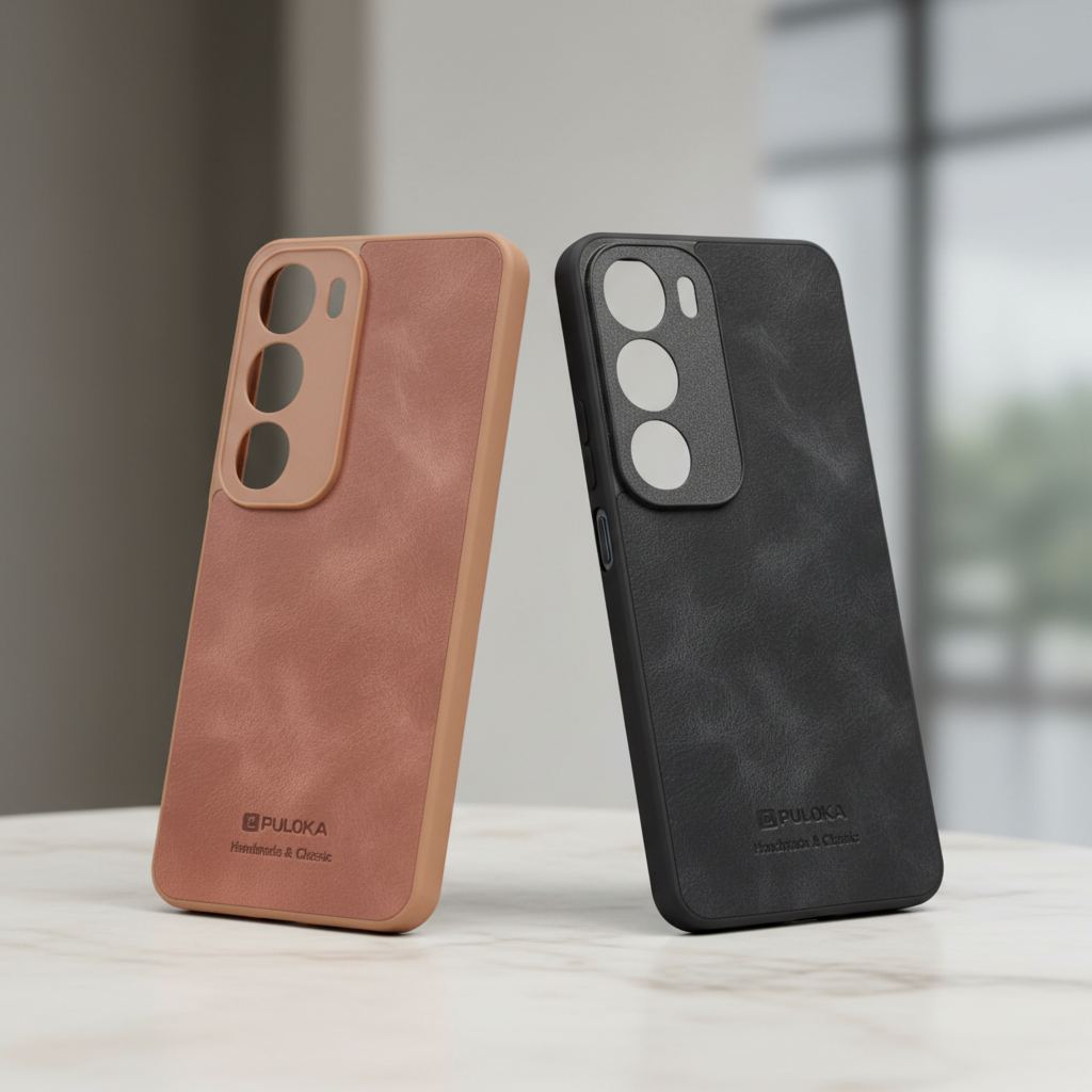 Vivo Y29 & Vivo Y19s Textured Camera Cutout Back Case - Brown & Black