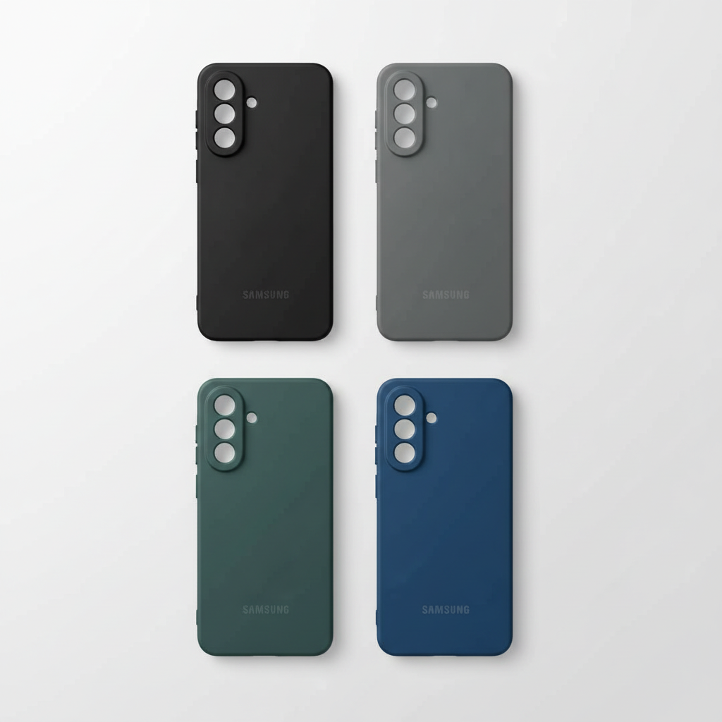 Samsung A37 Silicone Back Case - Black, Grey, Green & Blue
