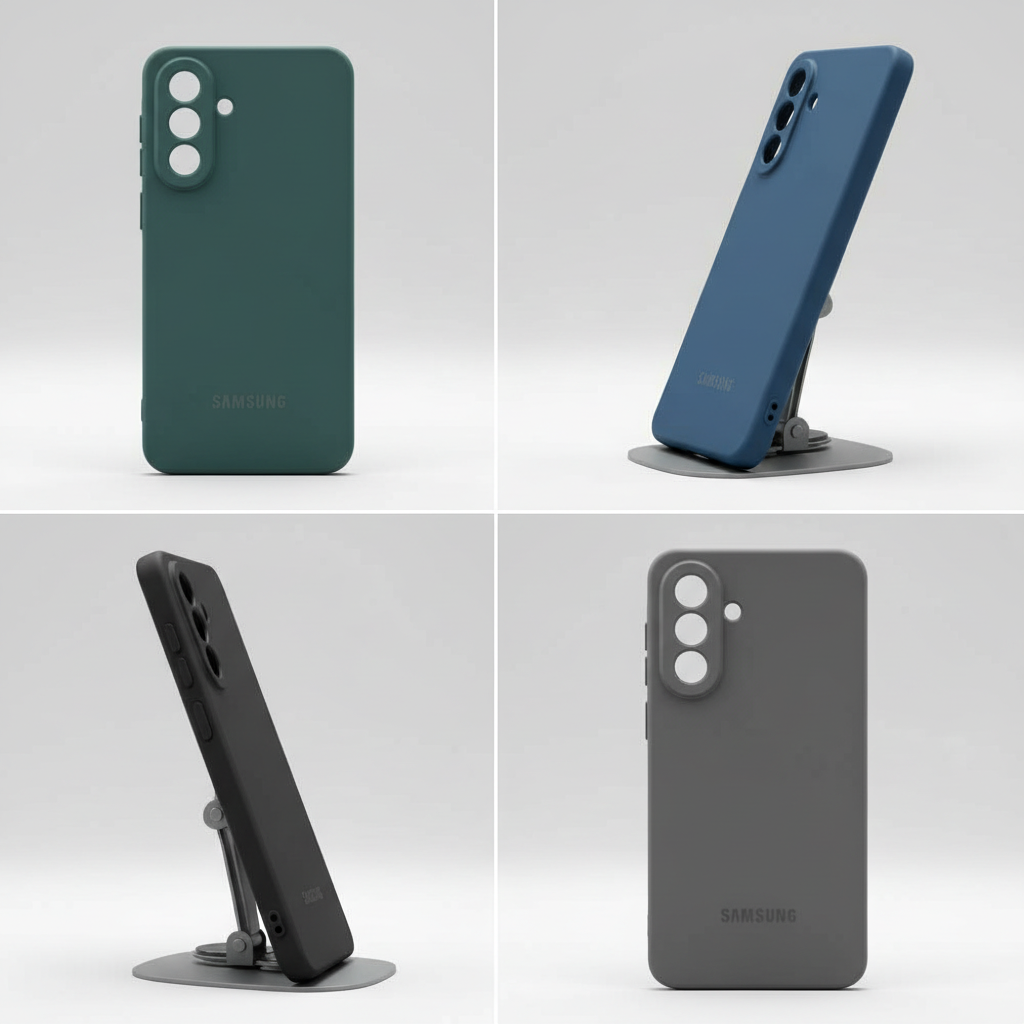 Samsung A37 Silicone Back Case - Black, Grey, Green & Blue