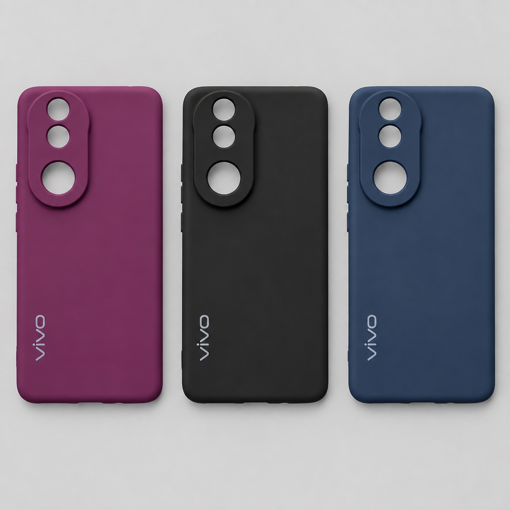 Vivo V50 Plain Matte Silicone Back Case