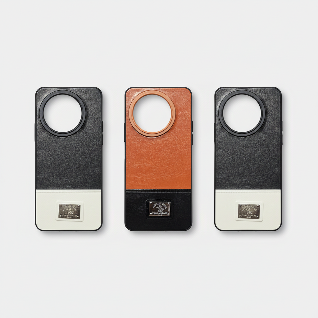 Vivo Y39 Two-Tone Camera-Ring Back Case - Grey, Orange & Black