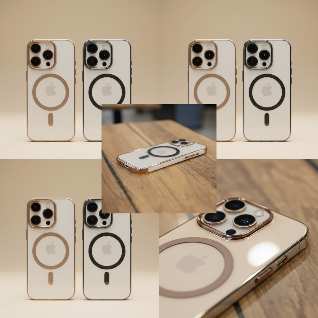 iPhone 16 Pro Transparent Magnetic Ring Case | Black & Brown