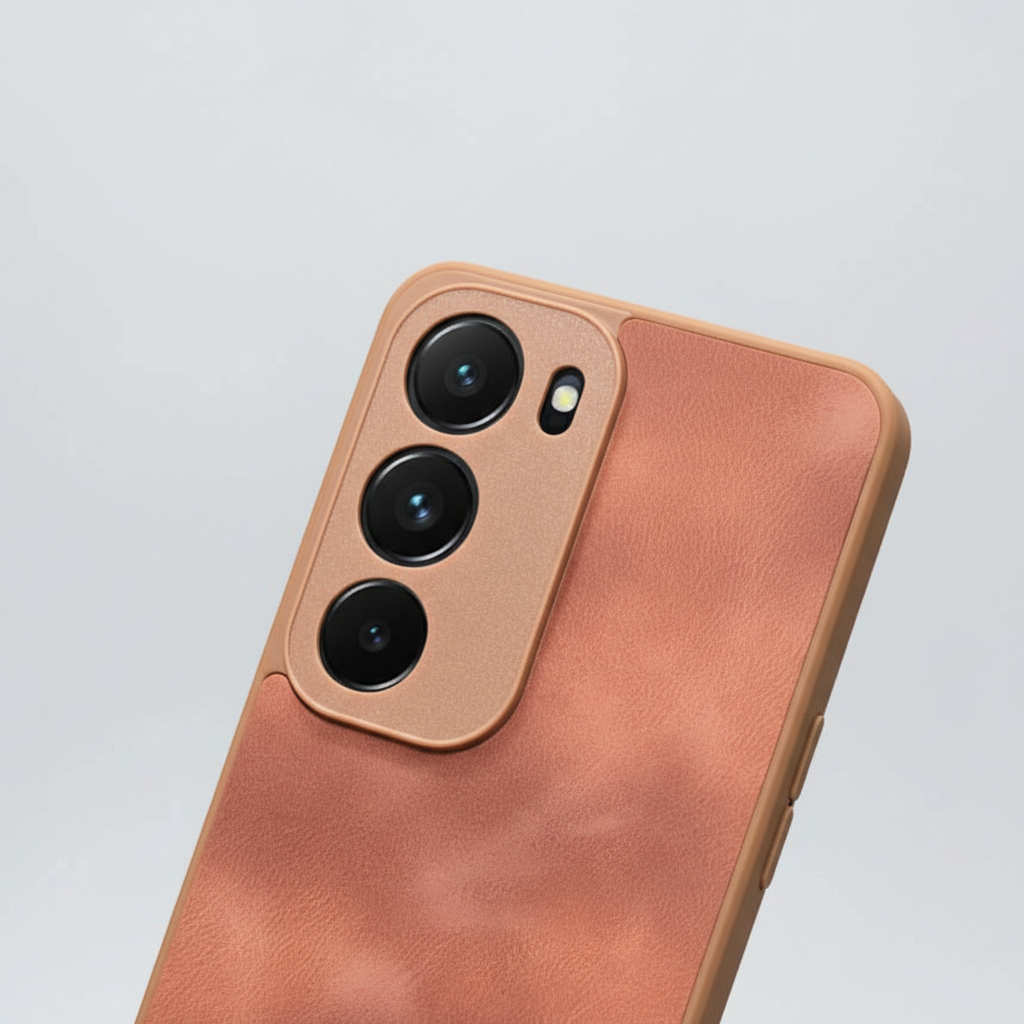 Vivo Y29 & Vivo Y19s Textured Camera Cutout Back Case - Brown & Black